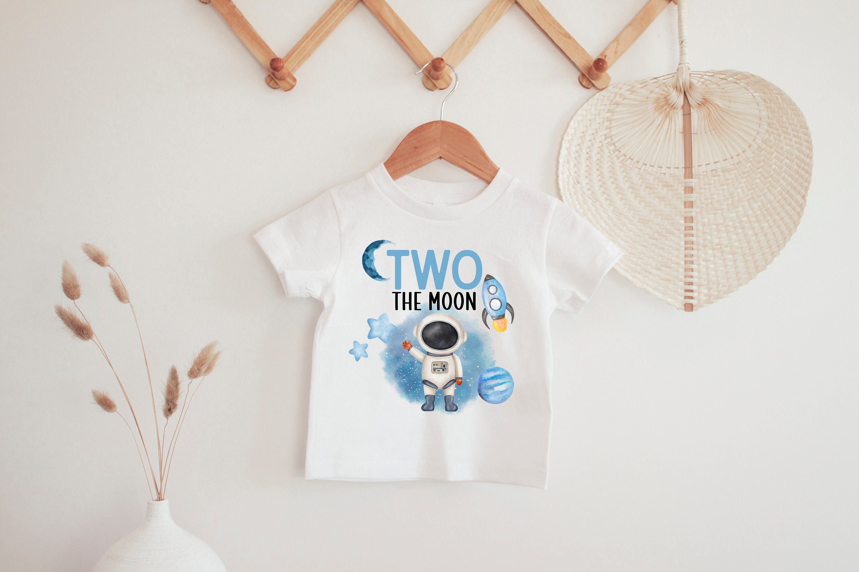 Zwei der Mond Geburtstag Shirt Jungen Thema Geburtstag Shirt Weltraum Geburtstag Familie Shirt Zwei der Mond Familie Geburtstag Outfit 2.Geburtstag Tshirt