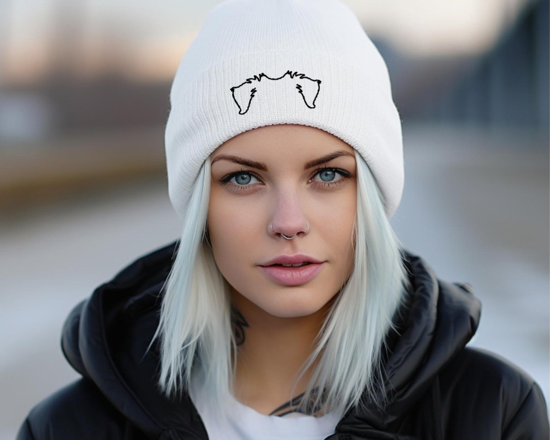 Personalized Embroidered Dog Beanie Custom Dog Touque Dog Ears Beanie