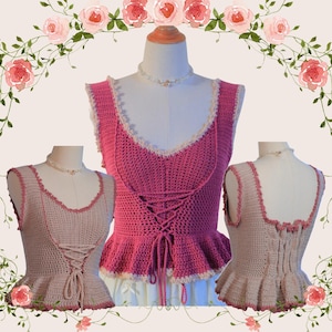 Olivia Peplum Corset Top/Dress Crochet Written Pattern | Hookloops Ph