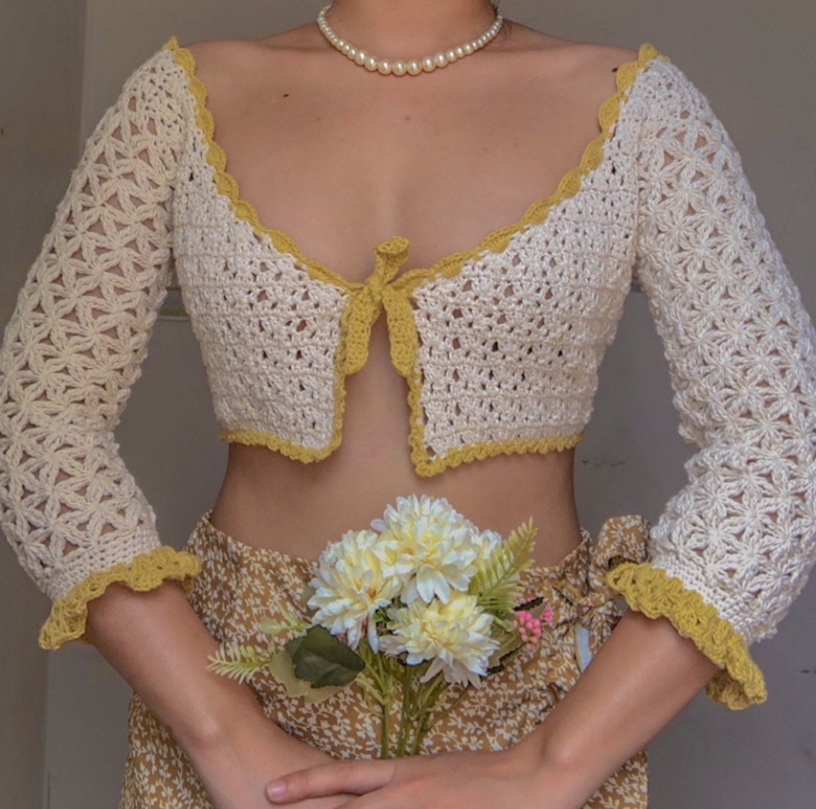 CLANE 3D FLOWER LACE CARDIGAN size2