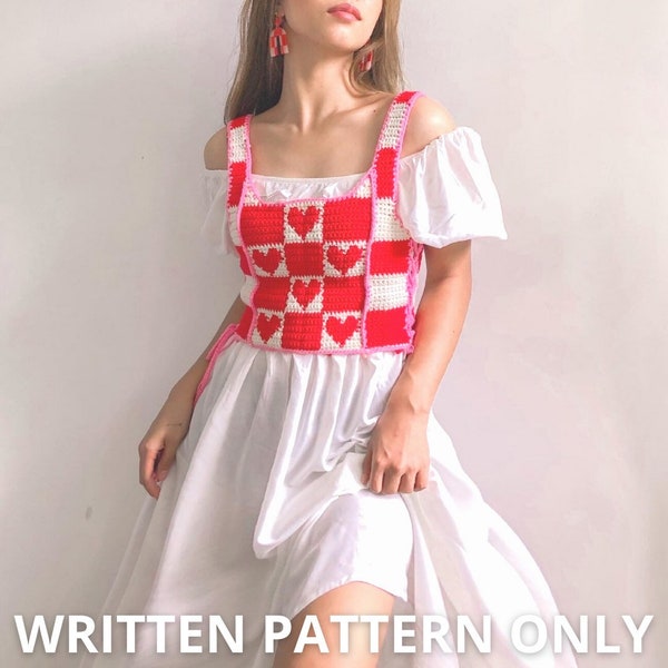 Tapestry Crochet Corset Top Pattern: Beginner-Friendly (PDF Pattern)