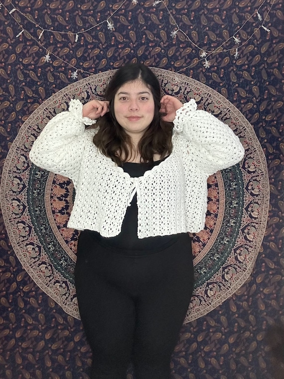 Crochet Textured Lace Cardigan Pattern | Fleur De Lys