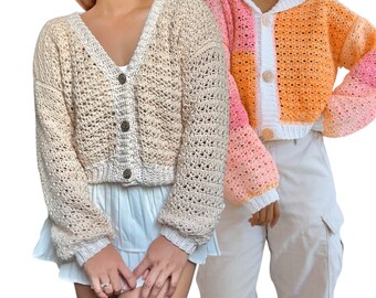 2-IN-1 Crochet Hooded/Hoodless Button Down Cardigan | Harper Cardigan by Hookloops PH