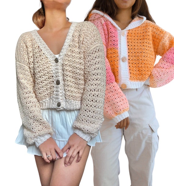 2 IN 1 Crochet Hooded hoodless Button Down Cardigan Harper Cardigan by Hookloops PH Etsy Ireland