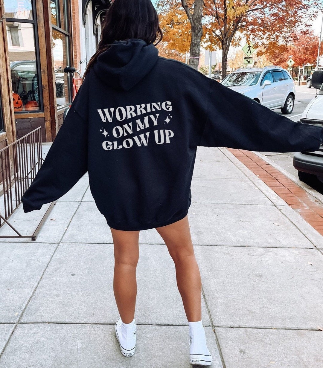 Oversized Gym Shirt, Glow Up, Weightlifting Shirt, Workout Hoodie