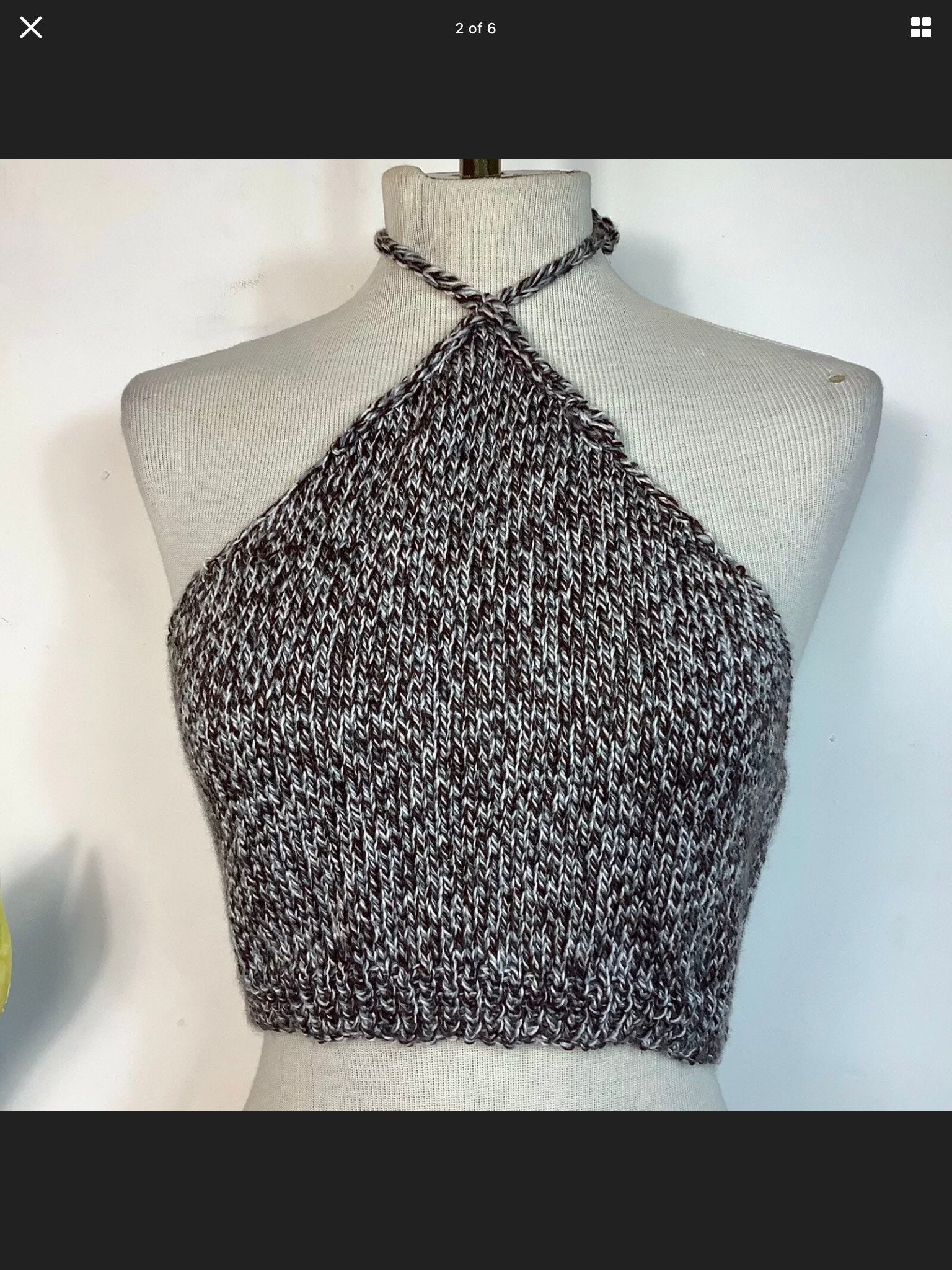 Hand knitted halter neck crop top Etsy