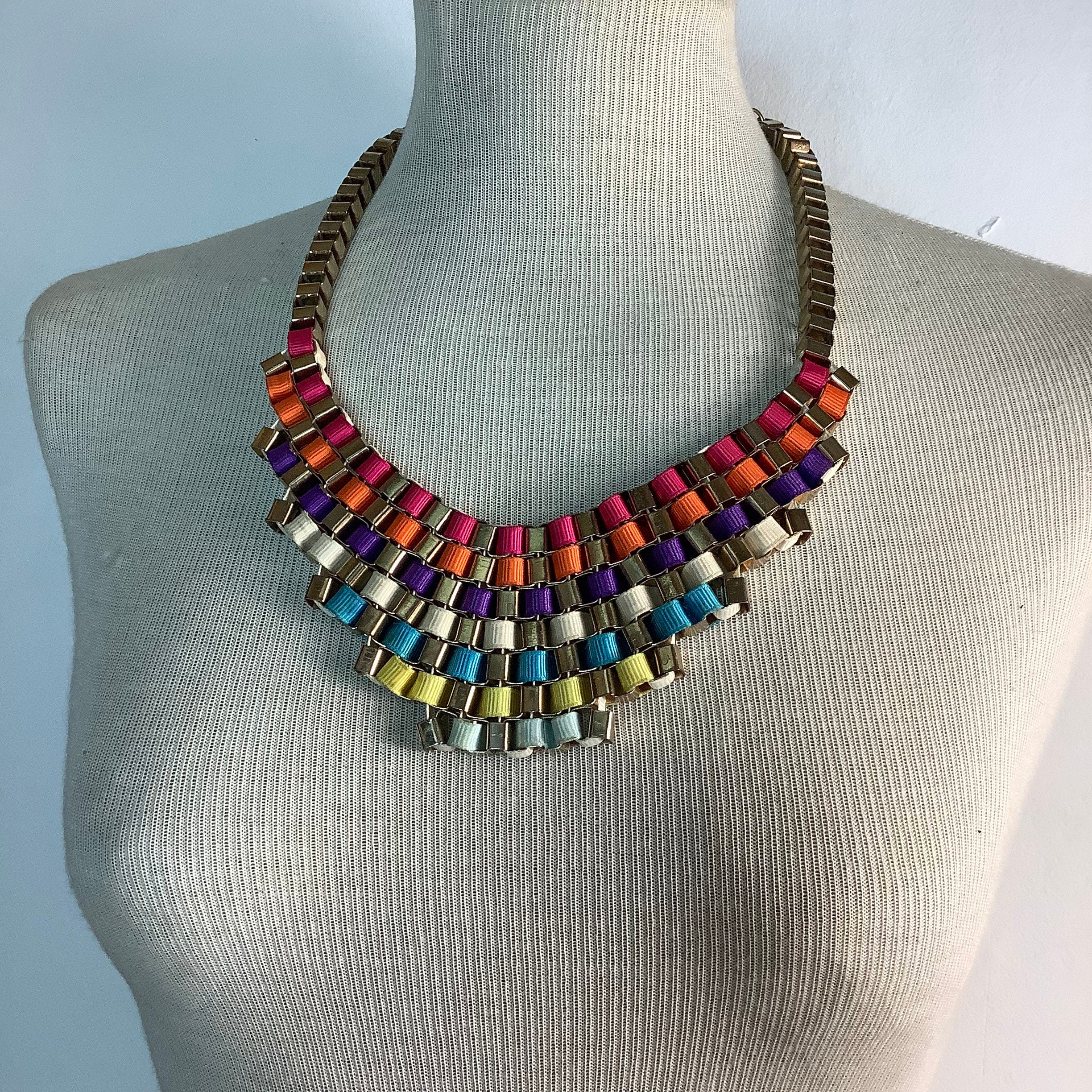 Vintage multi-coloured statement necklace