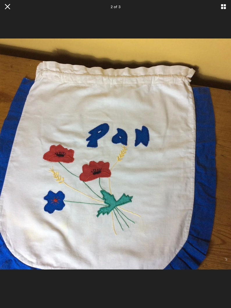 Antique handmade drawstring \u2018pan\u2019 bag