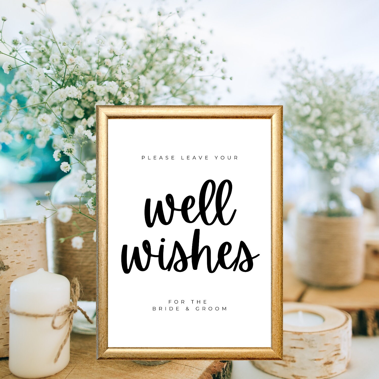 Editable Well Wishes Wedding Sign Wedding Sign, Leave Your Well Wishes