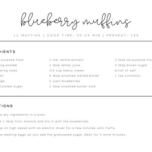 Puede incluir: Una receta para muffins de ar&aacute;ndanos con una lista de ingredientes e instrucciones. La receta requiere 2 tazas de harina para todo uso, 1 cucharadita de polvo para hornear, 1/2 cucharadita de bicarbonato de sodio, 1/4 cucharadita de sal, 3 huevos grandes, 1 taza de az&uacute;car granulada, 1 cucharadita de extracto de vainilla, 1 cucharada de jugo de lim&oacute;n, 3/2 taza de crema espesa, 4 cucharadas de mantequilla derretida sin sal, 2 tazas de ar&aacute;ndanos, 1 cucharada de mantequilla fr&iacute;a sin sal, 3 cucharadas de harina para todo uso, 3 cucharadas de az&uacute;car morena, una pizca de sal y 1 cucharadita de canela.