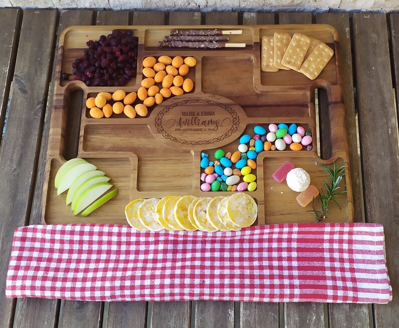 Wood Charcuterie Serving Tray Personalized Custom House Etsy