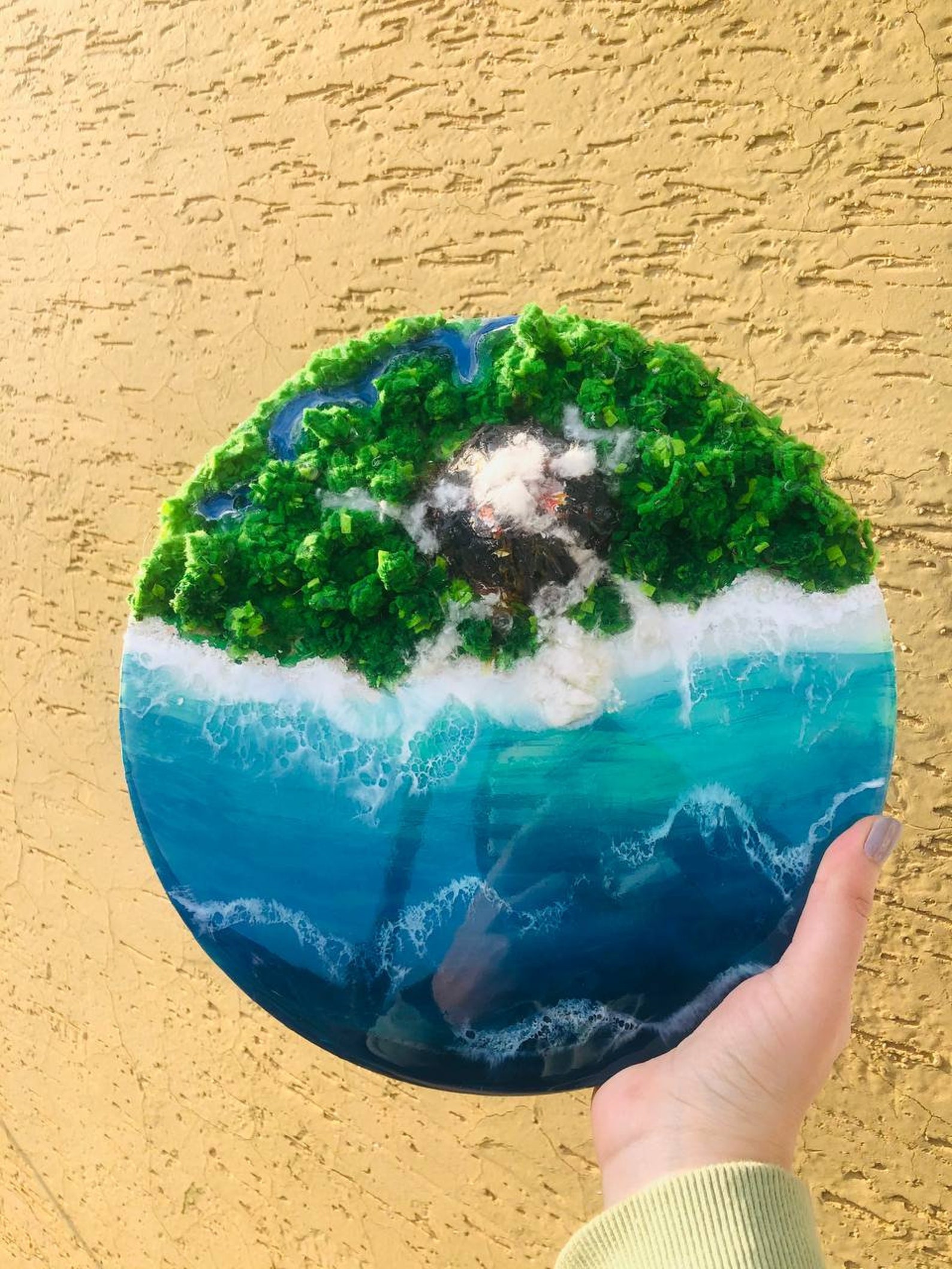 Epoxy Resin Art Wall Decor Epoxy Volcano Island Beach Decor Etsy
