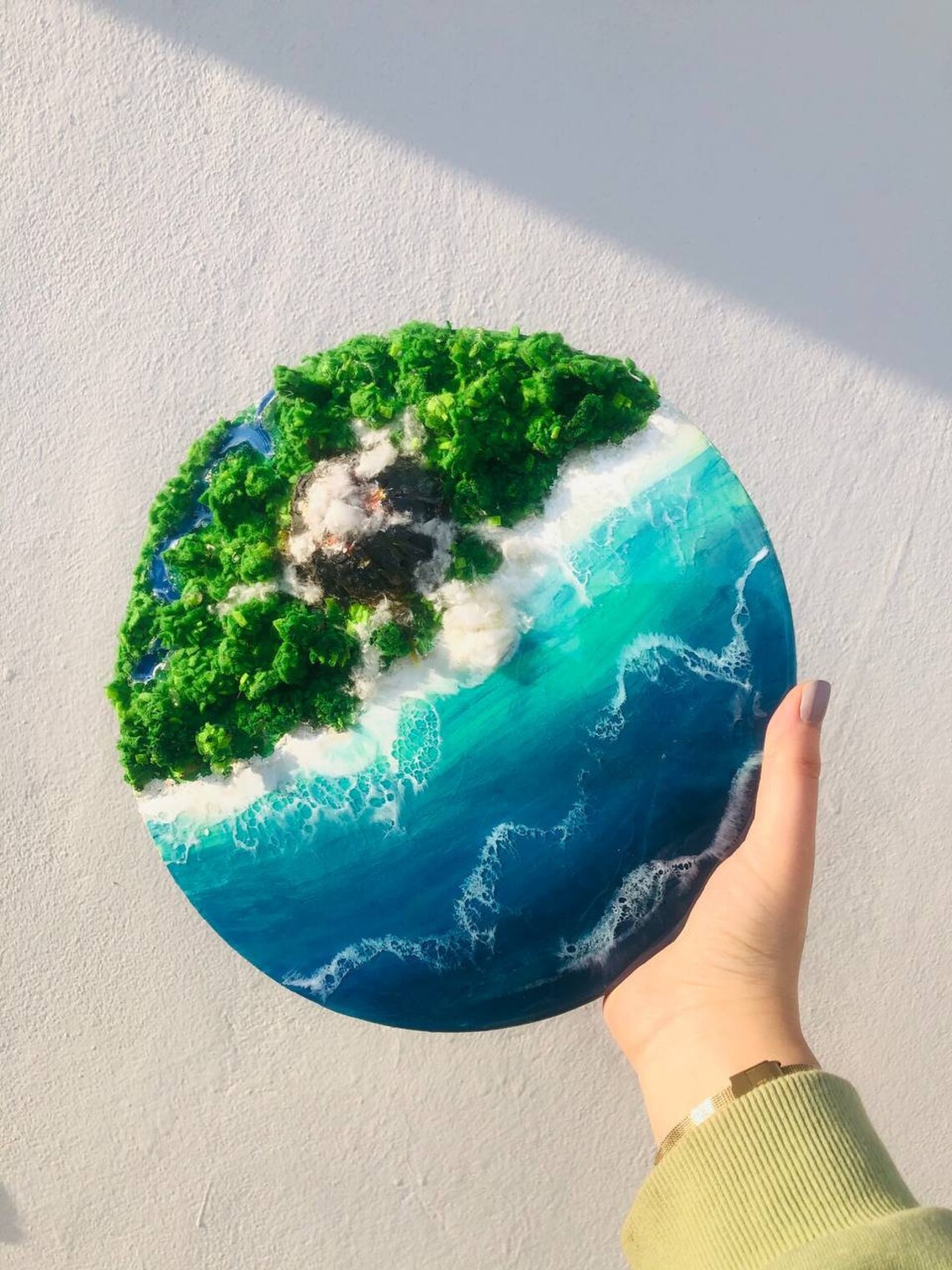 Epoxy Resin Art Wall Decor Epoxy Volcano Island Beach Decor Etsy