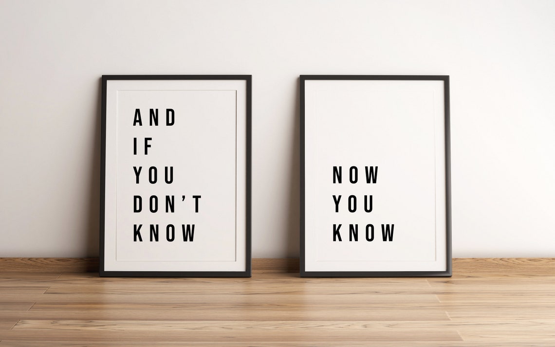 If You Don't Know Now You Know Rap Lyrics Wall Art Hip Etsy