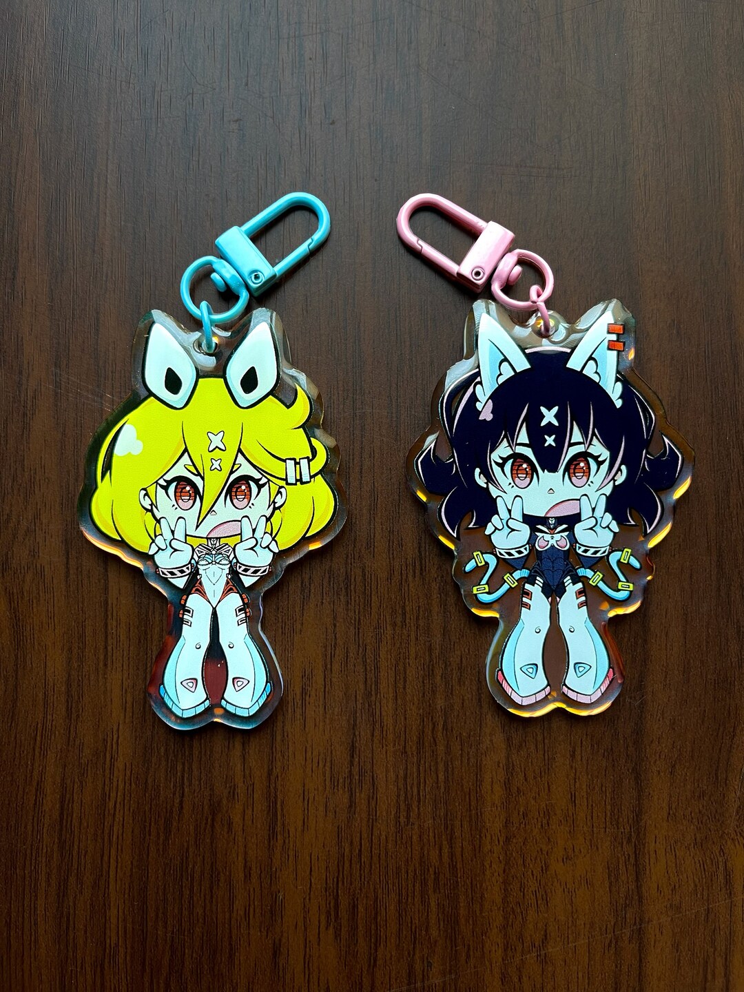 Mecha Anime Girls - Double Sided Holographic Acrylic Charms - Etsy