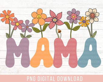 Floral Mama PNG-Sublimation Design Download-Mama sublimation, mom png, retro mama png, summer mama png, spring mama png, retro mama png