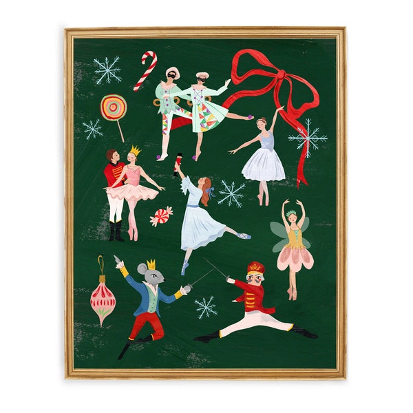 The Nutcracker Ballet Illustration | NYC Ballet | New York City Christmas | Holiday Illustration | Cute Christmas