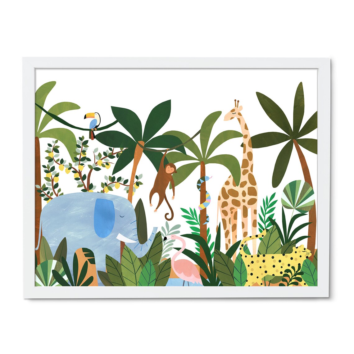 In the Jungle Art Print Kids Wall Art Nursery Art Jungle Etsy