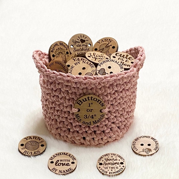Personalized Buttons OR Mix and Match for Your Handmade Items, Crochet and Knit Projects, and Crafts