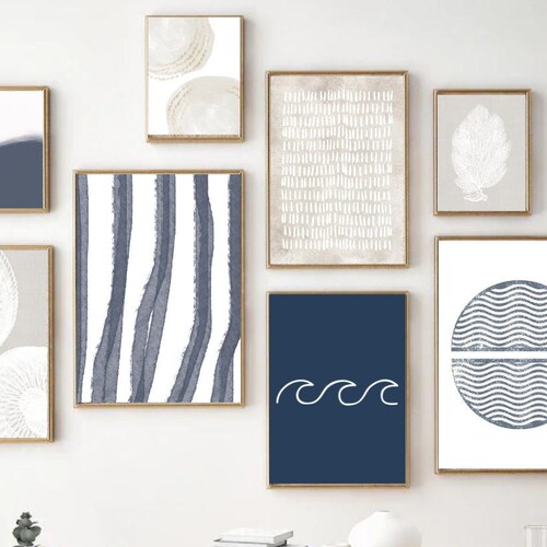 Coastal Wall Art Beach Gallery Wall Boho Beach Wall Art Etsy