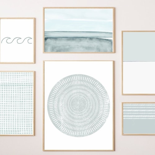 Coastal Wall Art Beach Gallery Wall Set of 5 Prints Boho - Etsy UK
