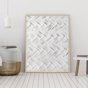 White Wall Decor, Printable Wall Art, Basket Weave Art, Woven Wall Hanging, Rustic Art, Basket Prints, Office Wall Art, Instant Download
