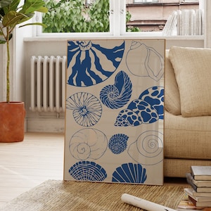 Sea Shell Print, Coastal Wall Art, Beach Print, Beachy Art, Beach Decor ...