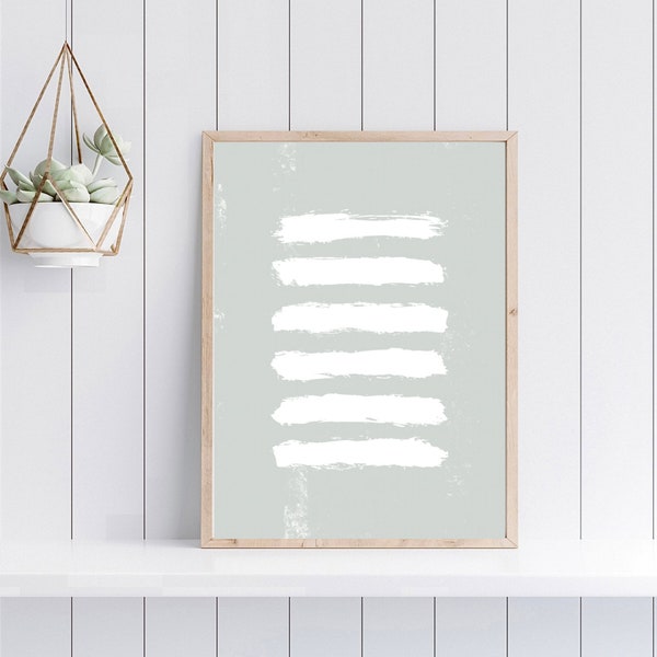 Gray And White Brushstrokes Print, Beach Wall Art Printable, Textured Wall Decor, Digital Download Art