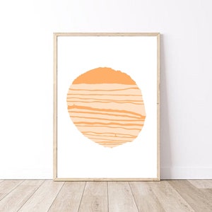 Abstract Sunset Print, Boho Printable Wall Art, Sun Wall Decor, Bathroom Wall Art, Modern Abstract Art, Digital Download Poster