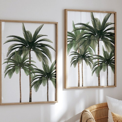 Palm Wall Art Coastal Tree Modern Print Summer Beach - Etsy
