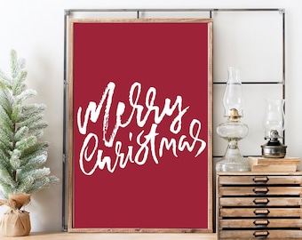 Merry Christmas Print, Christmas Wall Art, Christmas Printable, Christmas Prints Christmas Decorations, Christmas Sign, Descarga digital