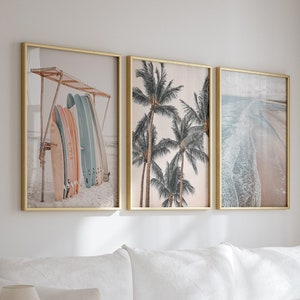 Beach Prints, Coastal Wall Art, Beachy prints set 3, Soft Beach Prints, Beachy Photographs, Ocean Art, Surfboard Art, Printable Art