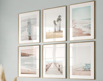 Beach Prints, Beach Gallery Wall Art, Soft Coastal Prints, Muted Beach Art, Beachy Photographs, Coastal Decorating, Printable Posters