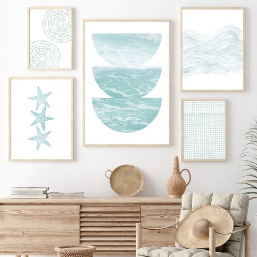 Beach Printable Art Beach Gallery Wall Art Set of 5 Coastal Etsy