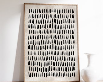 Zwarte abstracte stippen print, zwart-wit print, afdrukbare muurkunst, moderne minimalistische print, zwarte muur kunstposter, Instant Download