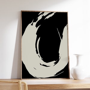 Black Abstract Wall Art, Minimalist Abstract Print, Black Abstract Print, Brush Stroke Painting, Masculine Art, Bedroom Decor, Printable Art