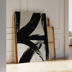 Black Wall Art, Black Print, Black Abstract Art, Neutral Wall Art, Abstract Poster, Modern Painting, Living Room Art, Printable Art