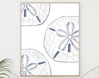 Arte de pared de dólar de arena, arte de pared imprimible, impresión costera moderna, decoración del hogar de playa, arte náutico, impresiones de playa, descarga digital