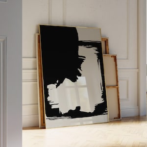 Black Wall Art, Black Print, Black Abstract Art, Neutral Wall Art, Abstract Poster, Modern Painting, Living Room Art, Printable Art