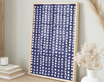 Abstract Printable Wall Art, Indigo Blue Print, Modern Minimalist Print, Blue Abstract Wall Art, Beach Wall Decor, Instant Download