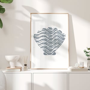 Seashell Print, Seashell Wall Art, Boho Beach, Beach Nursery, Modern Beach Decor, Coastal Wall Art, Nautical Nursery, Instant Printable