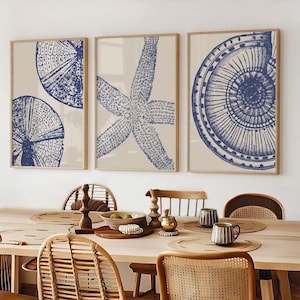 Stampe da parete costiere, stampe da spiaggia, arte moderna da spiaggia, arte costiera blu, decorazioni costiere, dollari di sabbia, decorazioni per case sulla spiaggia, arte stampabile