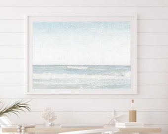 Vintage Coastal Art, Vintage Beach Print, Muted Beach Print, Vintage Beach Painting, Beach Landscape, Beach House Decor, Printable Wall Art
