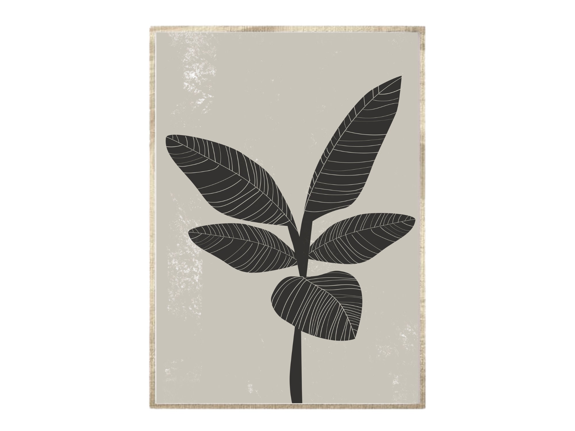 Black Palm Leaf Print Leaf Wall Art Botany Print Tropical - Etsy