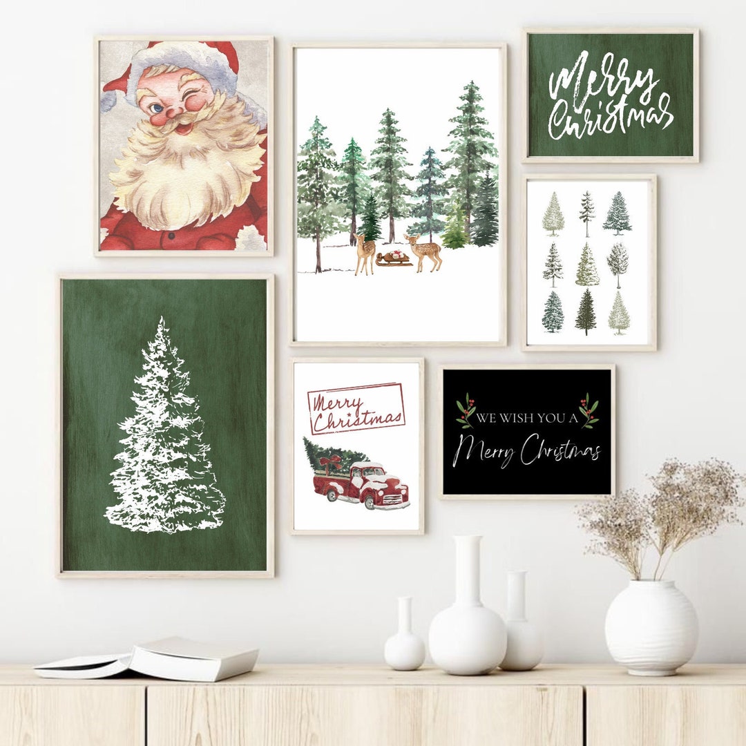 Christmas Gallery Wall Set, Christmas Decor, Christmas Wall Art