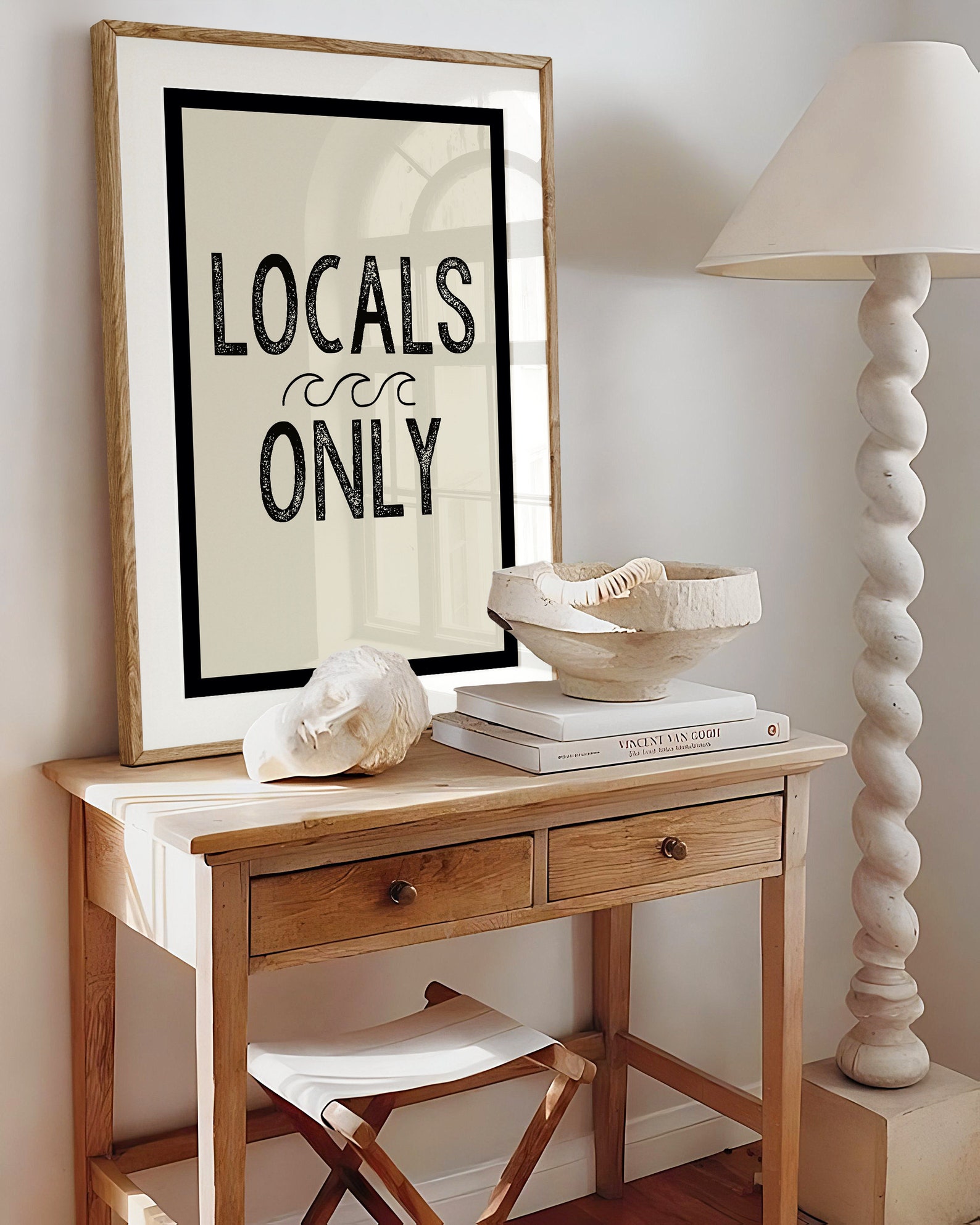 Locals Only Print, Locals Sign, Beach Prints, Beach Wall Art, Neutral ...