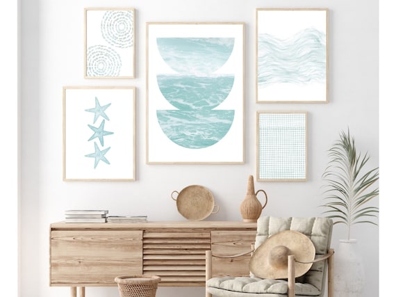Beach Printable Art Beach Gallery Wall Art Set of 5 Coastal | Etsy