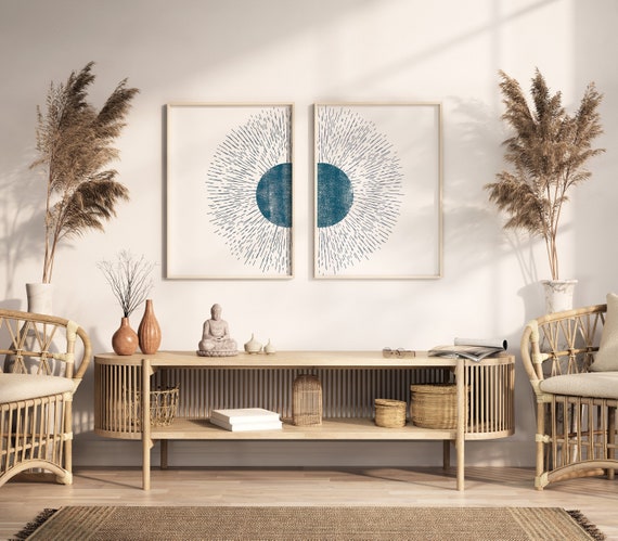 Abstract Sun Art, Set of 2 PrintsSun Wall Art, Boho Print,Sun Art Print, Geometric Sun Decor, Minimalist Sun Art, Boho Sun Print, Printable