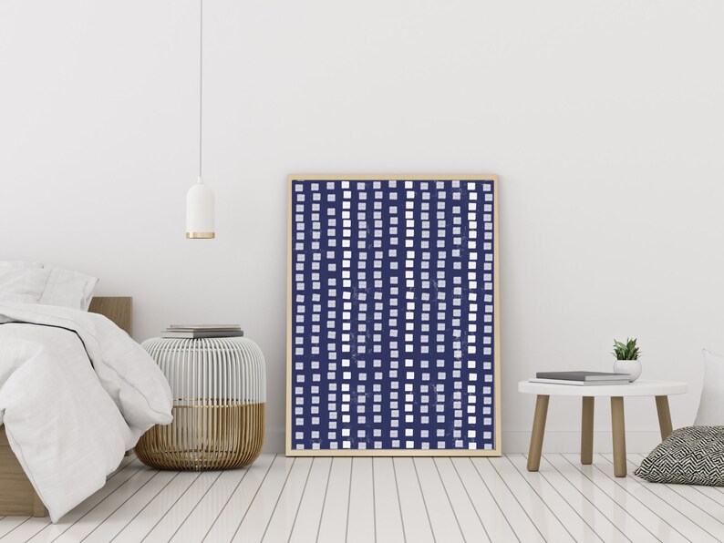 Abstract Printable Wall Art Indigo Blue Print Modern Etsy