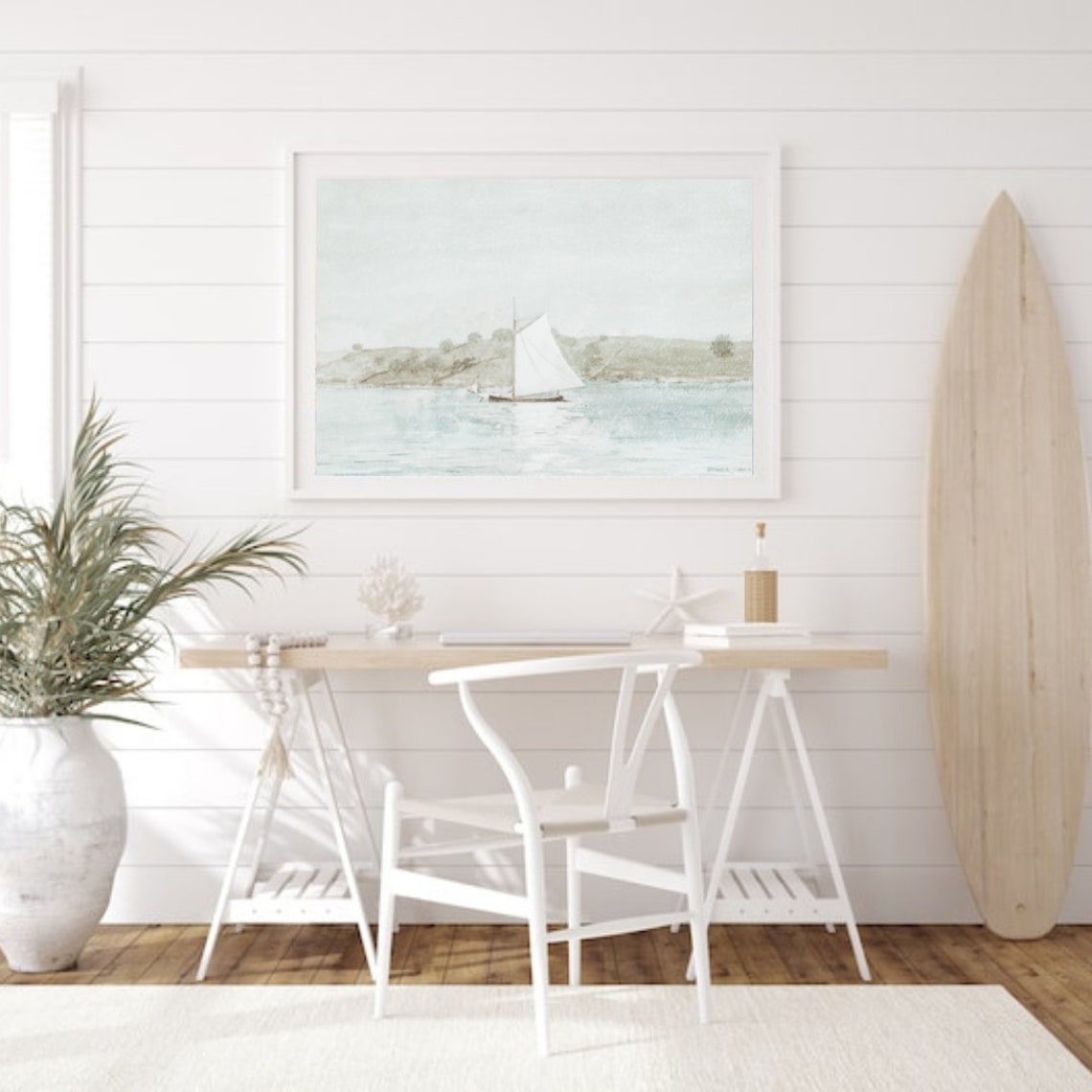 Vintage Beach Wall Art Set of 2 Prints Coastal Landscape Etsy